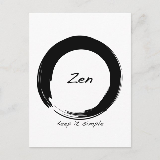 Cartão Postal Zen: Mantenha-o simples (Frente)