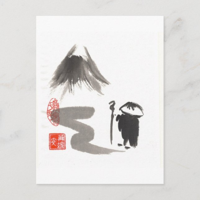 Cartão Postal Zen Monk em Jornada (Frente)