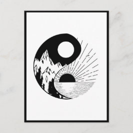 Cartão Postal Zen Yin Yang Black White