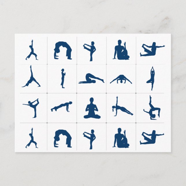 Cartão Postal Zen Yoga Poses Lotus Tree of Life (Frente)