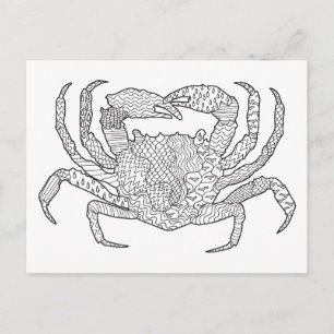 Cartão Postal Zendoodle Crab