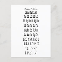 Zeno Potion - Folha de Amostragem de Fonte Zazzle
