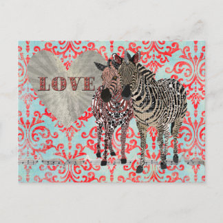 Cartão postal Zenya e Zeb Love Damask