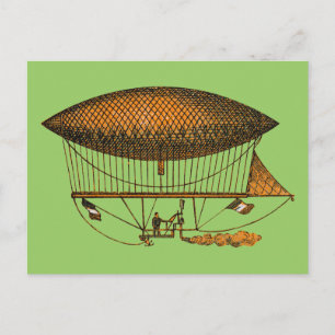 Cartão Postal Zepelim de viagem do vintage 1883