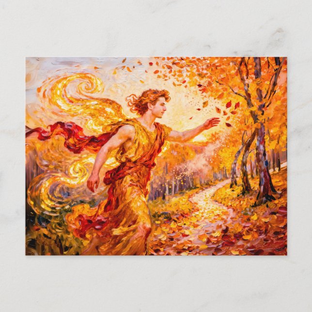 Cartão Postal Zephyros God of the Western Wind from Greek Mythol (Frente)