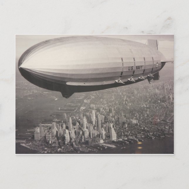 Cartão Postal Zeppelin sobre a cidade de Nova York (Frente)