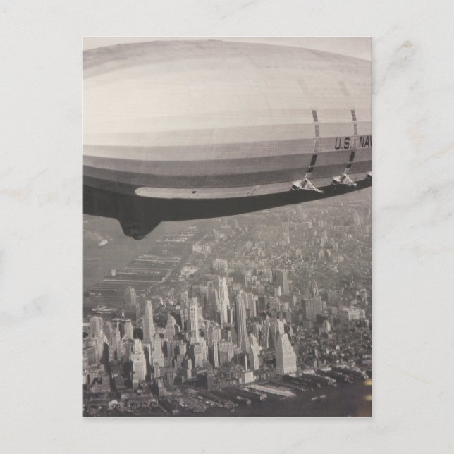 Cartão Postal Zeppelin sobre a cidade de Nova York (Frente)
