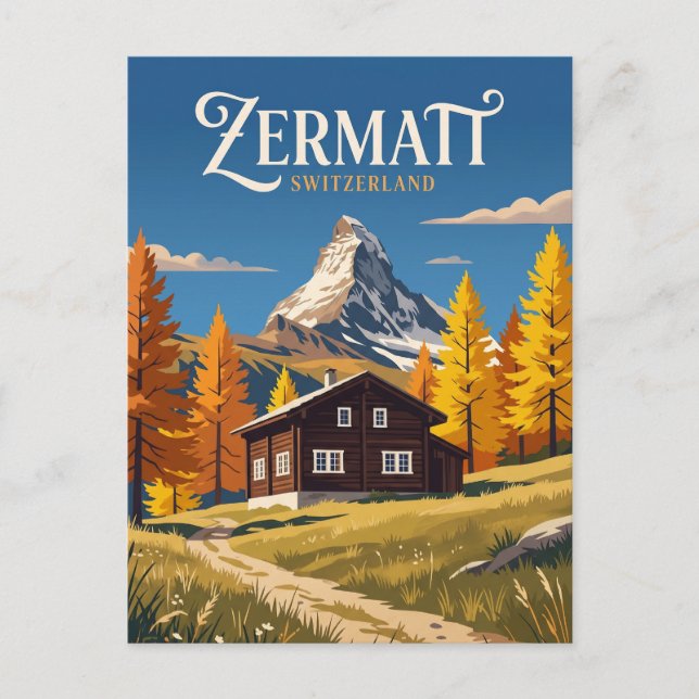 Cartão Postal Zermatt Suíça (Frente)