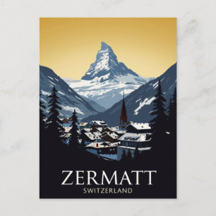 Cartão Postal Zermatt Suíça Matterhorn
