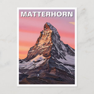 Cartão Postal Zermatt Suiça Matterhorn Sunset