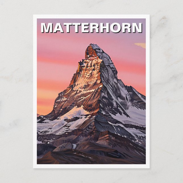 Cartão Postal Zermatt Suiça Matterhorn Sunset (Frente)