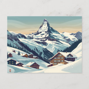 Cartão Postal Zermatt, Suíça Matterhorn Viagem Vintage