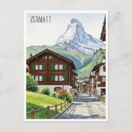 Cartão Postal Zermatt Suíça Viagem Matterhorn