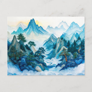 Cartão Postal Zhangjiajie Montanhas Nebulosas em Estilo Quilling