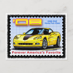 Cartão Postal ZHZ Hertz Fund Club Rental Edition Corvette 2008