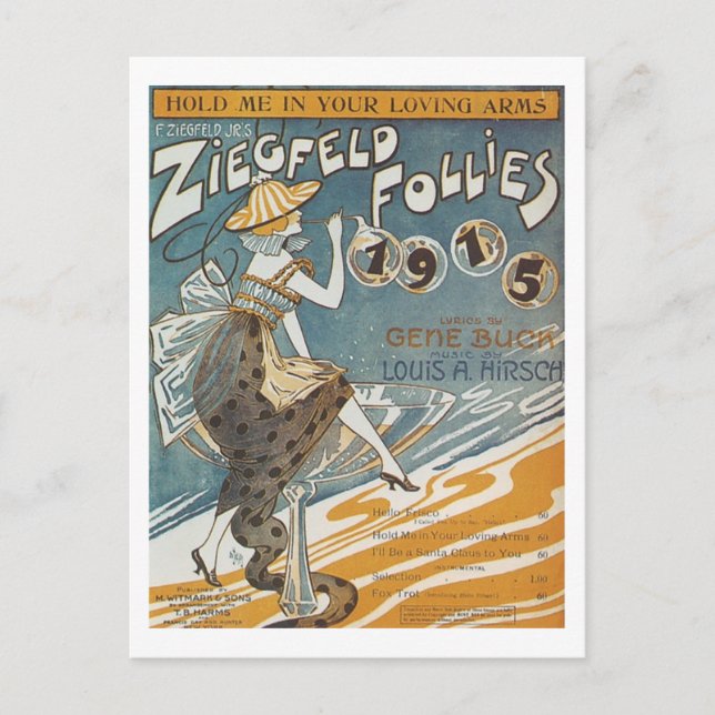 Cartão Postal Ziegfled Follies 1915 me segura em seus braços ado (Frente)