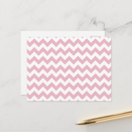 Cartão Postal Zigzag Rosa, Chevron Rosa, Padrão Geométrico