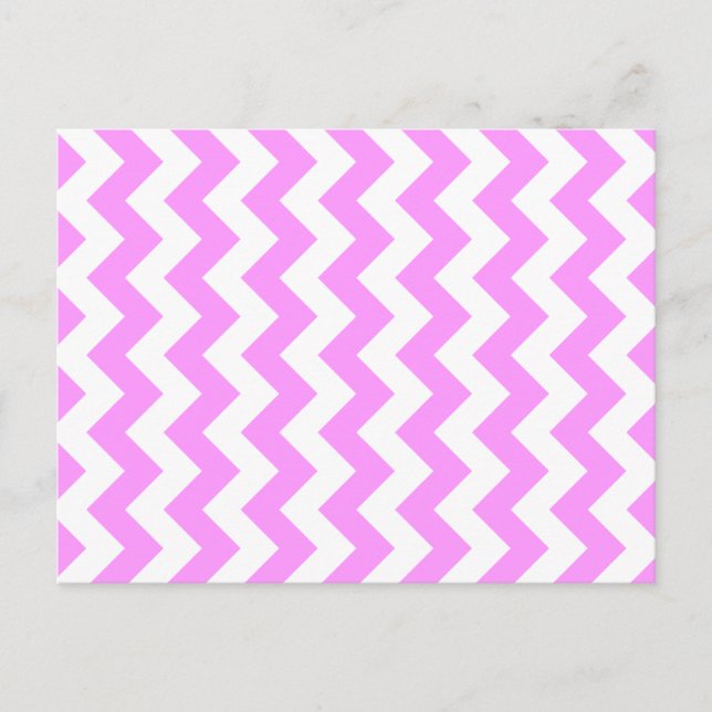 Cartão Postal Zigzag rosa e branco (Frente)