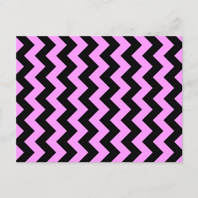Cartão Postal Zigzag rosa e preto (Frente)