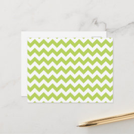 Cartão Postal Zigzag Verde, Chevron Verde, Padrão Geométrico
