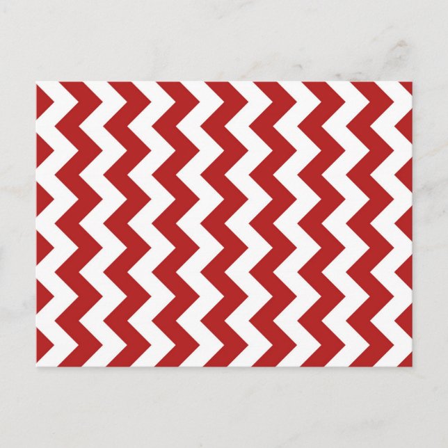 Cartão Postal Zigzag vermelho e branco (Frente)