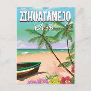 Cartão Postal Zihuatanejo poster de férias na praia mexicana