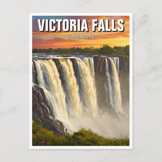 Cartão Postal Zimbábue Victoria Falls Viagem (Frente)