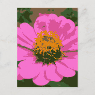 Cartão Postal Zínia Rosa