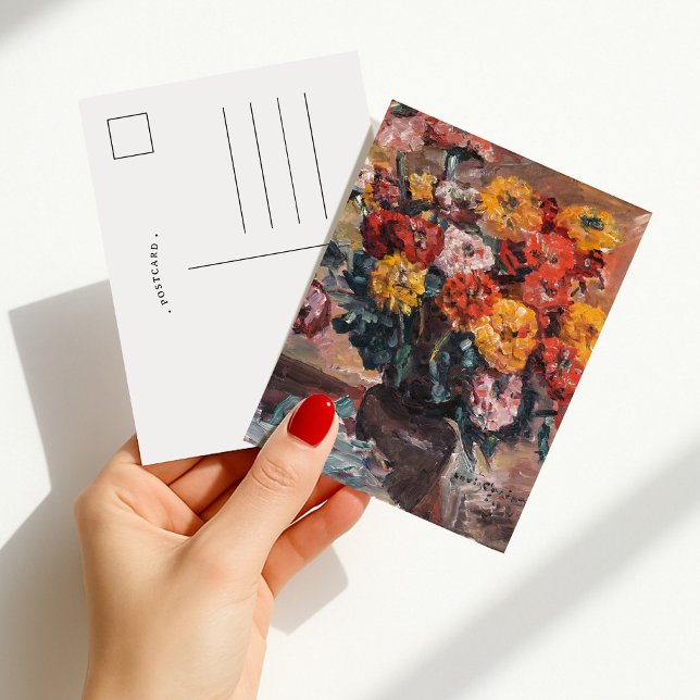Cartão Postal Zinnias | Lovis Corinth (Criador carregado)