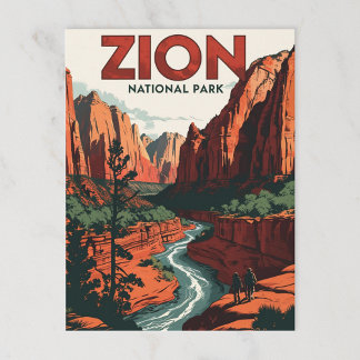 Cartão Postal Zion National Park Canyon