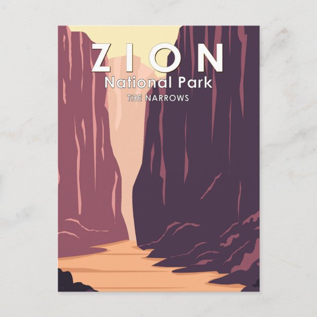 Cartão Postal Zion National Park O Retro dos estreitos (Frente)