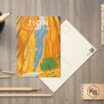 Cartão Postal Zion National Park Utah A Vintage dos estreitos<br><div class="desc">Zion vetor trabalho de arte design. O parque é uma zona natural de Utah a sudoeste,  que se distingue pelos penhascos vermelhos íngremes de Zion Canyon.</div>