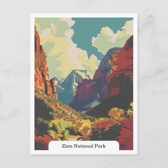 Cartão Postal Zion National Park, Utah EUA (Frente)