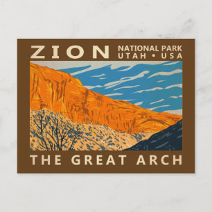 Cartão Postal Zion National Park Utah O Excelente Arch 2 Vintage