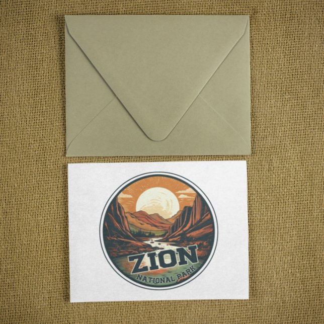 Cartão Postal Zion National Park Vintage Sunset Viagem (joshua tree national park postcard)