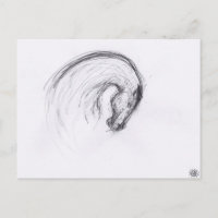 Cartão postal Zodiac de 2 Cavalos de Desenho Origi