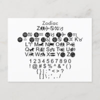 Zodiac - Folha de Amostra de Font Zazzle com Guia