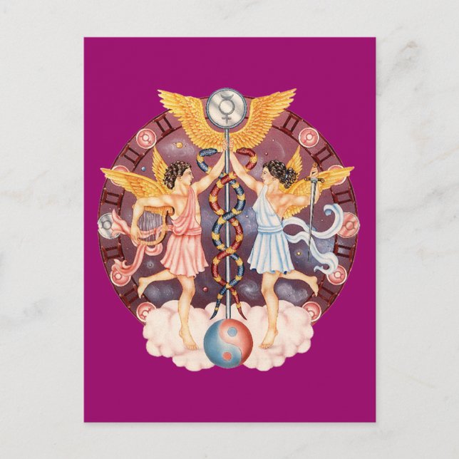 Cartão Postal Zodiac Gemini - Personalize! (Frente)