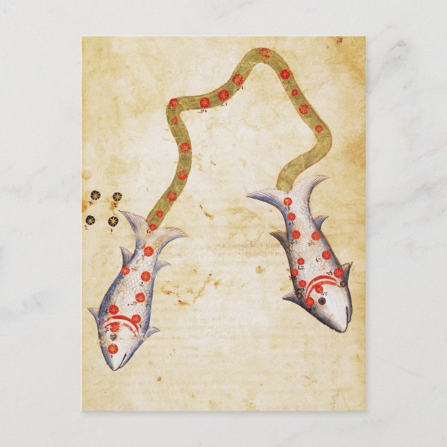 Cartão Postal Zodiac: Peixes, C1350 (Frente)