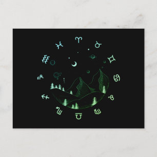 Cartão Postal Zodiace Wheel Landscape