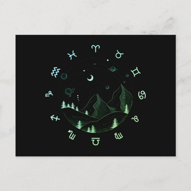 Cartão Postal Zodiace Wheel Landscape (Frente)