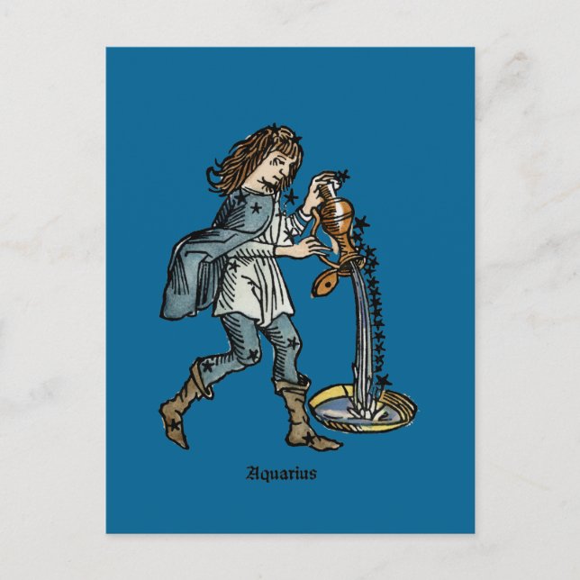 Cartão Postal Zodíaco: Aquário, 1482 (Frente)