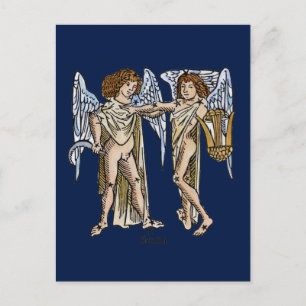 Cartão Postal Zodíaco: Gemini, 1482