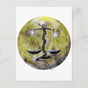 Cartão Postal Zodíaco-Libra do Dungeon do artesanato