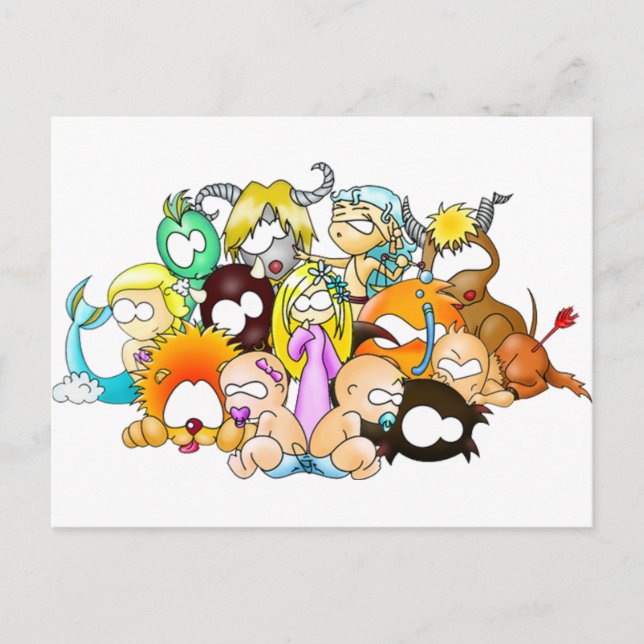 Cartão Postal ZodiaK bebês (Frente)