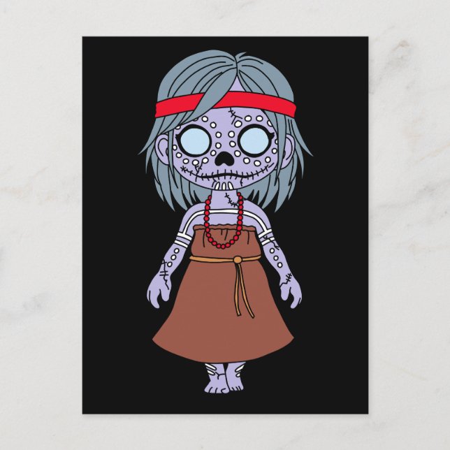 Cartão Postal Zombie australiano aborígene (Frente)