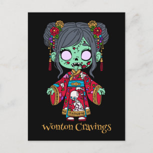 Cartão Postal Zombie Chinês Bonito