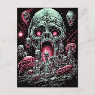 Cartão Postal Zombie cria arte de horror Sci-fi