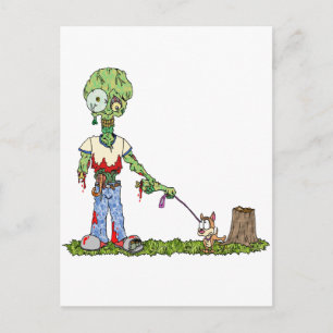 Cartão Postal Zombie Dog Walker