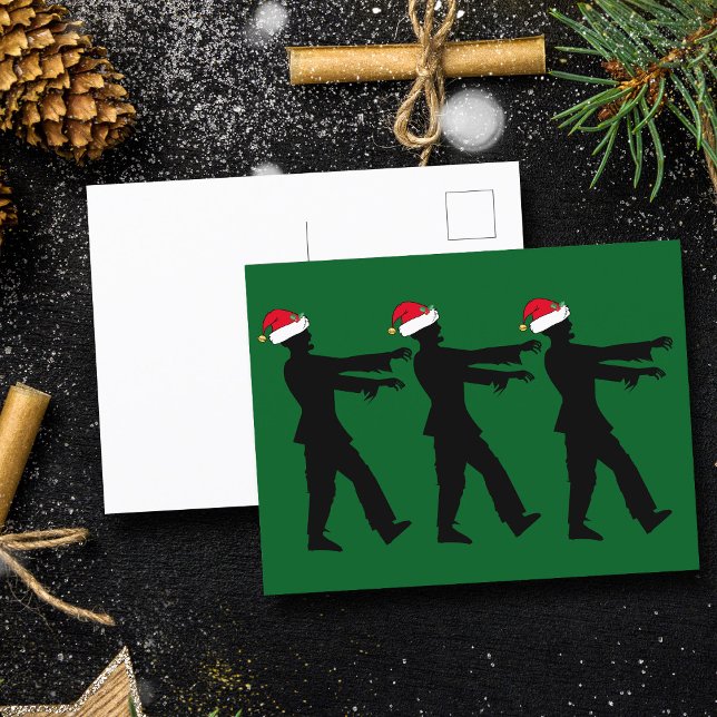 Cartão Postal Zombie engraçado no Natal Verde do Papai Noel (Criador carregado)
